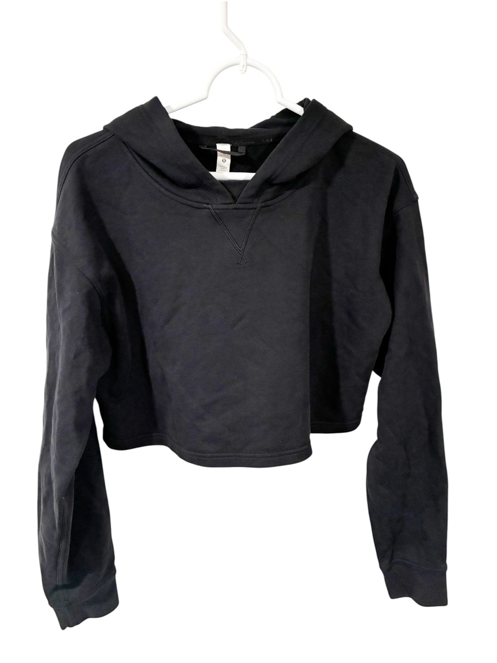 Lululemon All Yours Cropped Hoodie Pullover Sweatshirt Black Size 10